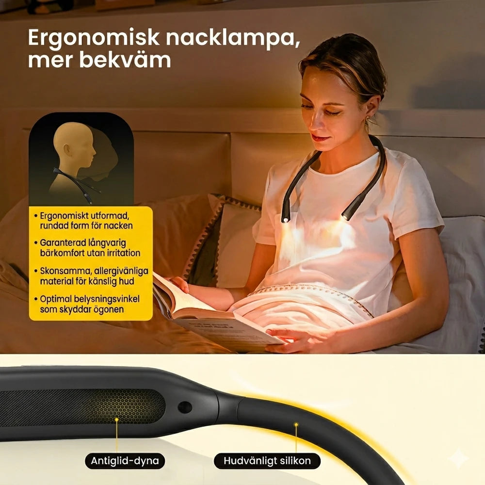 Ergonomisk nacklampa för läsning