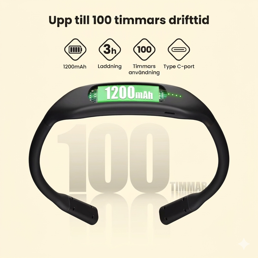 Nackburen Läslampa – Handsfree Belysning med 3 Färglägen